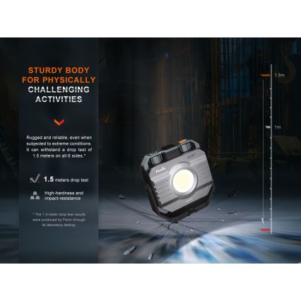 Fenix CL28R - Projecteur à intensité variable rechargeable avec une batterie portative LED/USB IP66 2000 brillant 360 h 10000 mAh