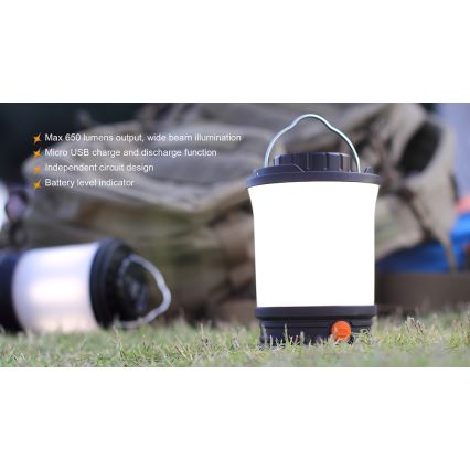 Fenix CL30R - Lampe portable rechargeable LED/USB/6xCR123A IPX7 650 lm 300 h 2600 mAh