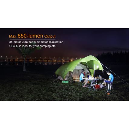 Fenix CL30R - Lampe portable rechargeable LED/USB/6xCR123A IPX7 650 lm 300 h 2600 mAh