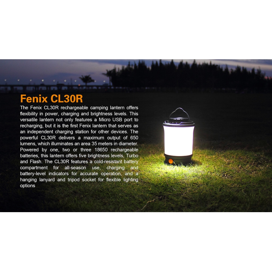 Fenix CL30R - LED draagbare oplaadbare lamp LED/USB/6xCR123A IPX7 650 lm 300 h 2600 mAh