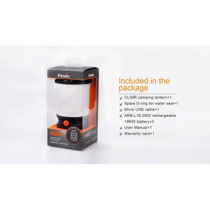 Fenix CL30R - LED draagbare oplaadbare lamp LED/USB/6xCR123A IPX7 650 lm 300 h 2600 mAh