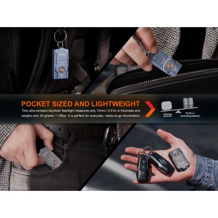 Fenix E03RV20BLU - Lampe torche rechargeable LED/USB IP66 500 lm 30 h 400 mAh