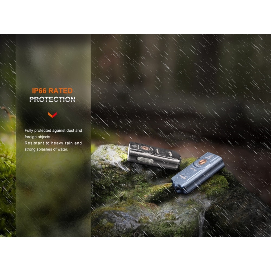 Fenix E03RV20BLU - Lampe torche rechargeable LED/USB IP66 500 lm 30 h 400 mAh