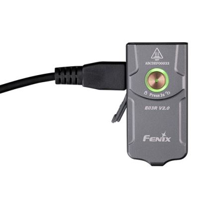 Fenix E03RV20GREY - LED Oplaadbare zaklamp LED/USB IP66 500 glanzend 30 h 400 mAh