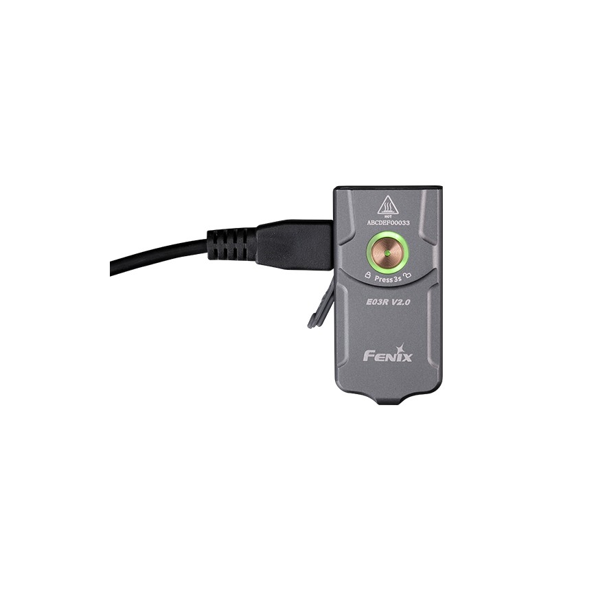 Fenix E03RV20GREY - LED Oplaadbare zaklamp LED/USB IP66 500 glanzend 30 h 400 mAh