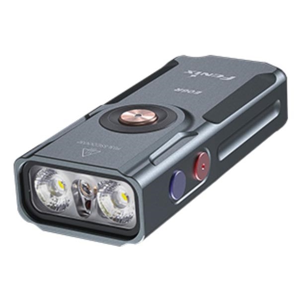 Fenix E06RGRY - LED Dimbaar oplaadbaar zaklamp UV LED/USB IP66 700 glanzend 60 h 750 mAh grijs