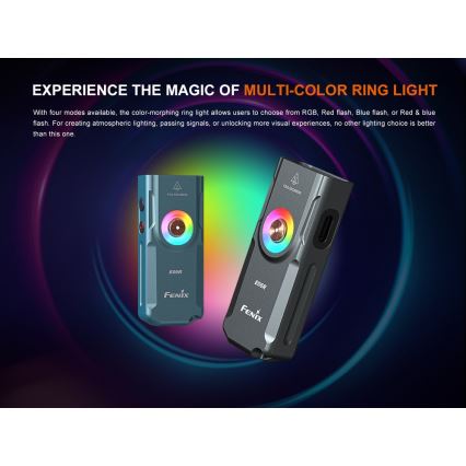 Fenix E06RTKS - LED Dimbaar oplaadbaar zaklamp UV LED/USB IP66 700 lm 60 h 750 mAh turquoise
