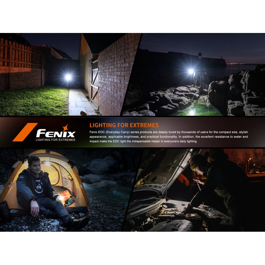 Fenix E06RTKS - LED Dimbaar oplaadbaar zaklamp UV LED/USB IP66 700 lm 60 h 750 mAh turquoise