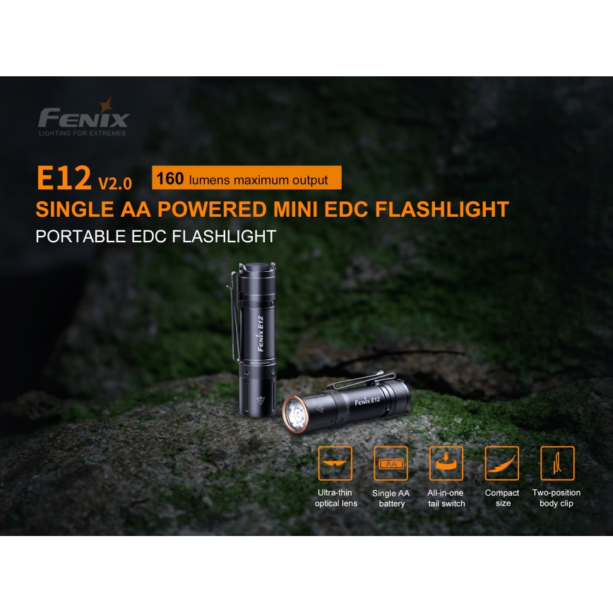 Fenix E12V20 - LED Zaklamp LED/1xAA IP68