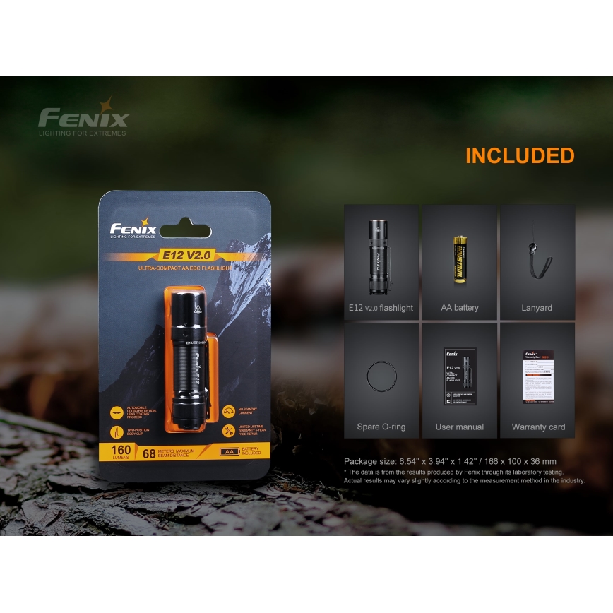 Fenix E12V20 - LED Zaklamp LED/1xAA IP68