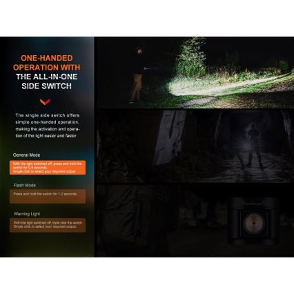 Fenix E28RV20 - Lampe torche à intensité variable rechargeable LED/USB/2xCR123A IP68 1700 brillant 260 h 3400 mAh
