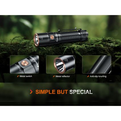 Fenix E28RV20 - Lampe torche à intensité variable rechargeable LED/USB/2xCR123A IP68 1700 brillant 260 h 3400 mAh