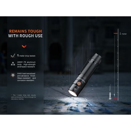 Fenix E35RSETAODS - Lampe torche à intensité variable rechargeable LED/USB IP68 3100 lm 69 h 5000 mAh + diffuseur 26,5mm