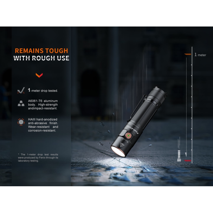 Fenix E35RSETAODS - Lampe torche à intensité variable rechargeable LED/USB IP68 3100 lm 69 h 5000 mAh + diffuseur 26,5mm