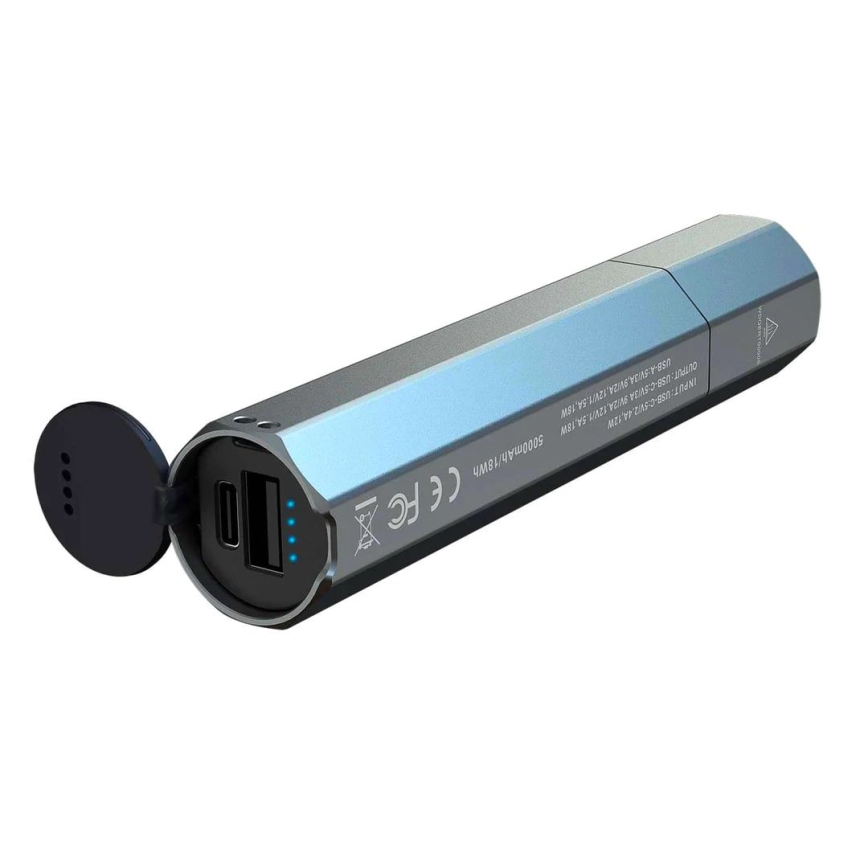 Fenix ECPBLUE - Lampe torche rechargeable avec batterie portative USB IP68 1600 brillant 504 h 5000 mAh bleu