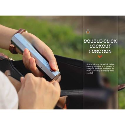 Fenix ECPBLUE - Lampe torche rechargeable avec batterie portative USB IP68 1600 brillant 504 h 5000 mAh bleu