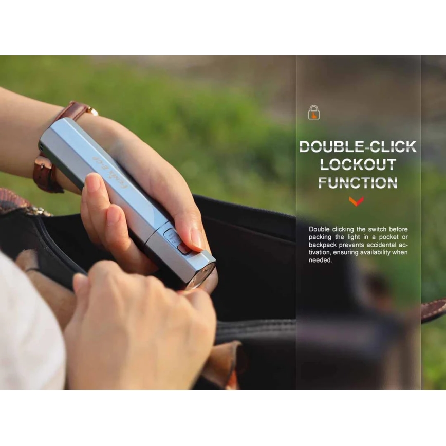 Fenix ECPBLUE - Lampe torche rechargeable avec batterie portative USB IP68 1600 brillant 504 h 5000 mAh bleu