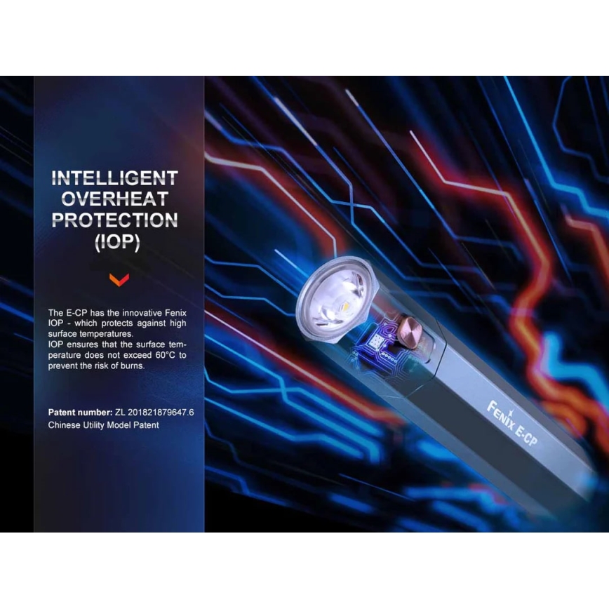 Fenix ECPBLUE - Lampe torche rechargeable avec batterie portative USB IP68 1600 brillant 504 h 5000 mAh bleu