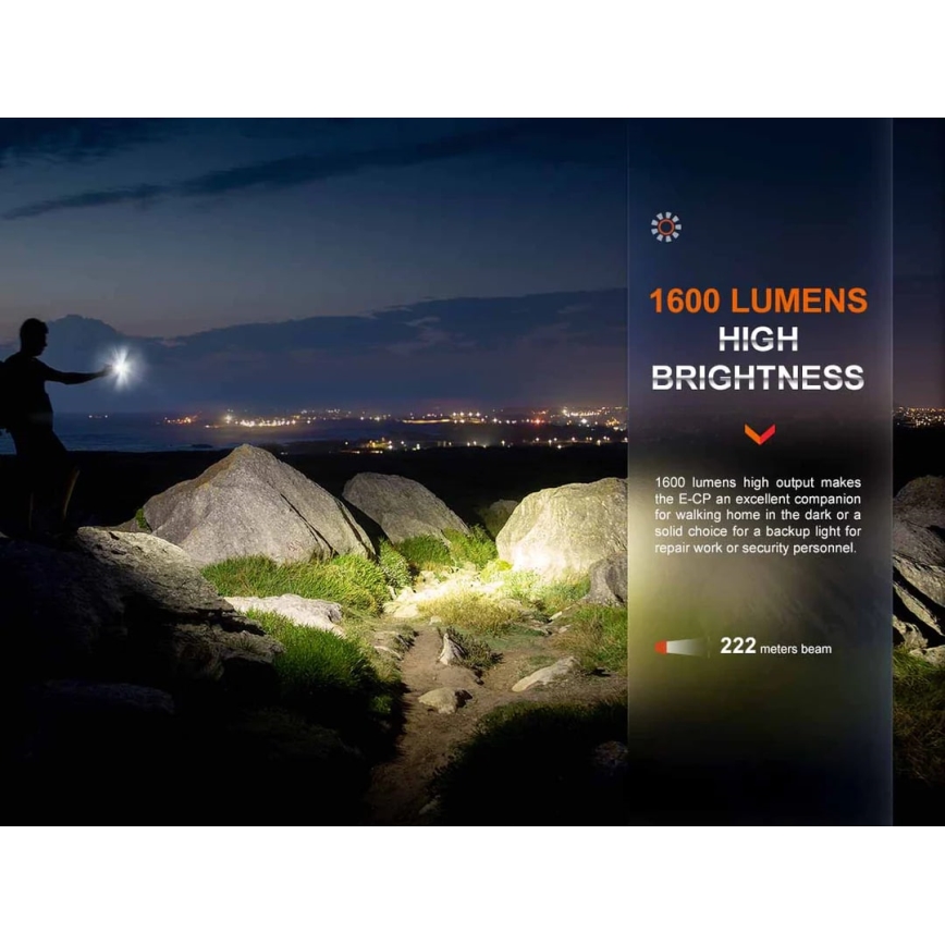 Fenix ECPBLUE - Oplaadbare LED-zaklamp met powerbank USB IP68 1600 lm 504 u 5000 mAh blauw