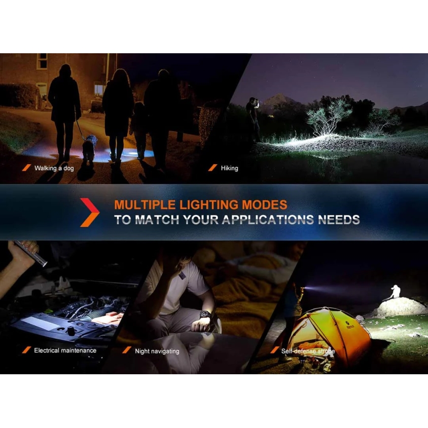 Fenix ECPBLUE - Oplaadbare LED-zaklamp met powerbank USB IP68 1600 lm 504 u 5000 mAh blauw