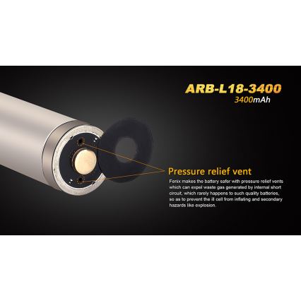 Fenix FE18650LI34 - 1 pièce Batterie rechargeable 18650/3,6V 3400 mAh