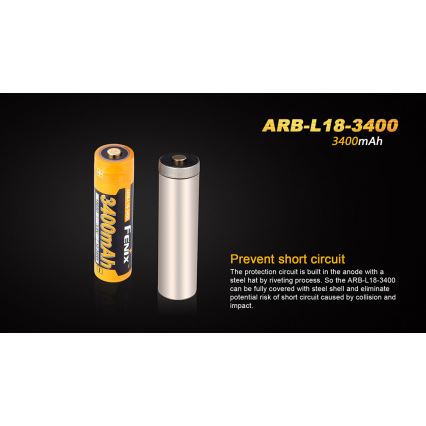 Fenix FE18650LI34 - 1 stuk oplaadbare accu 18650/3,6V 3400 mAh