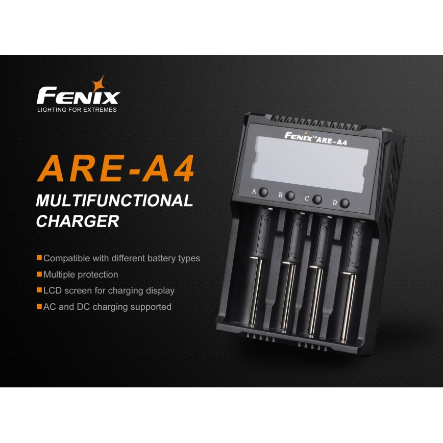 Fenix FENAREA4 - Acculader 4xLi-ion/AAA/AA/C 5V
