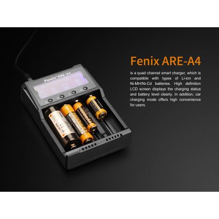 Fenix FENAREA4 - Acculader 4xLi-ion/AAA/AA/C 5V