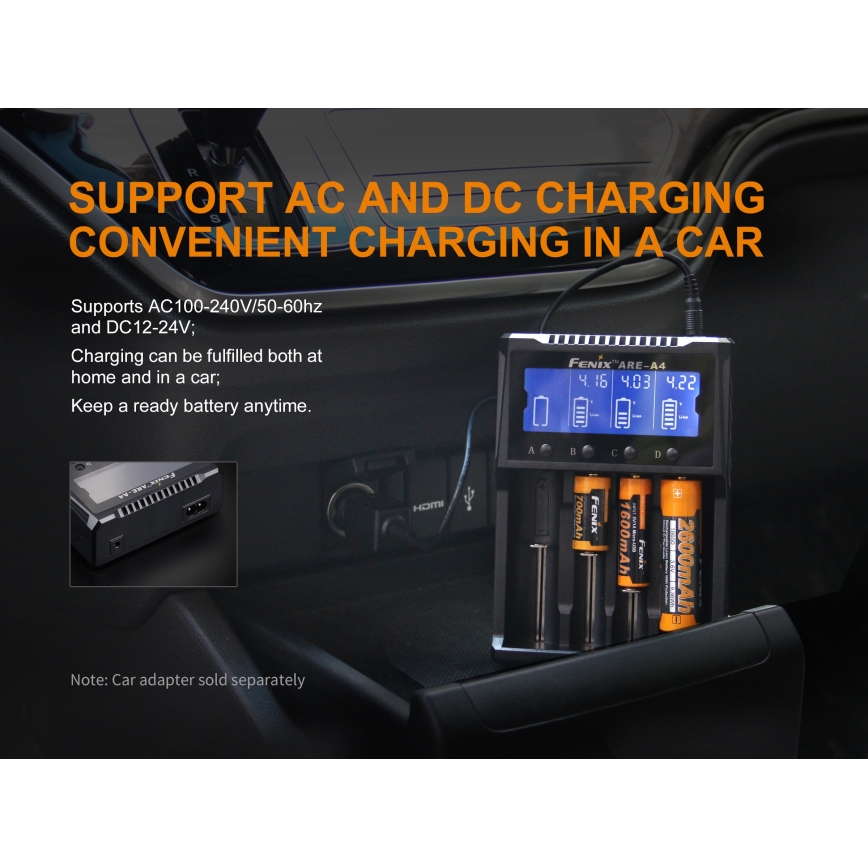 Fenix FENAREA4 - Acculader 4xLi-ion/AAA/AA/C 5V