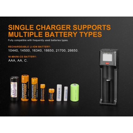 Fenix FENARED1 - Battery charger 1xLi-ion/AAA/AA/C 5V