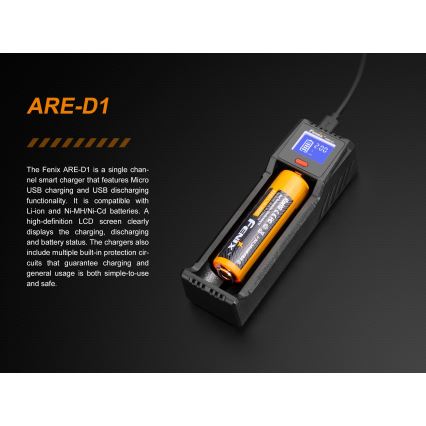 Fenix FENARED1 - Chargeur de pile 1xLi-ion/AAA/AA/C 5V