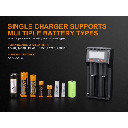 Fenix FENARED2 - Chargeur de pile 2xLi-ion/AAA/AA/C 5V