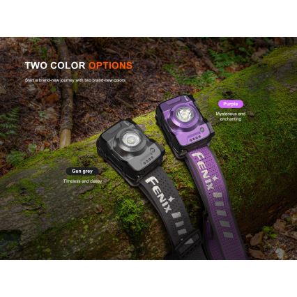 Fenix HL12RV20BLC - Lampe frontale rechargeable LED à intensité variable LED/USB 950 mAh IP66 500 lm jusqu'à 112 h noire