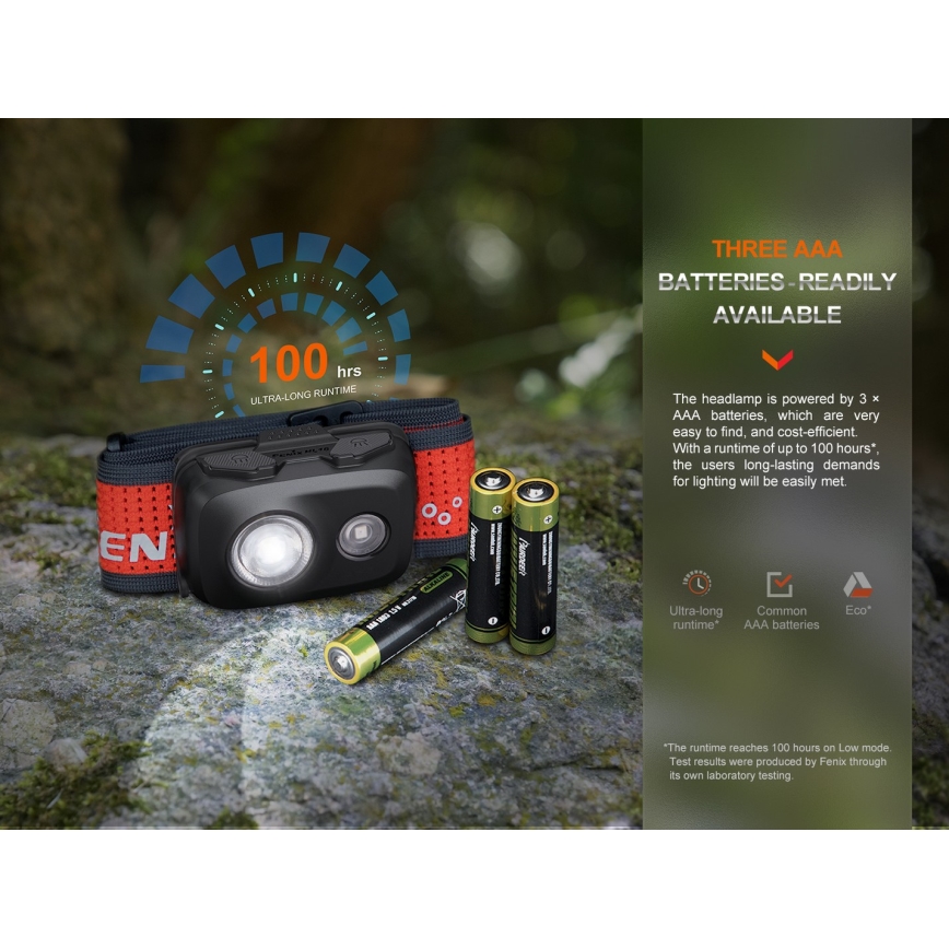 Fenix HL16V2PIN - LED Lampe frontale LED/3xAAA IP66 450 lm 200 h rose
