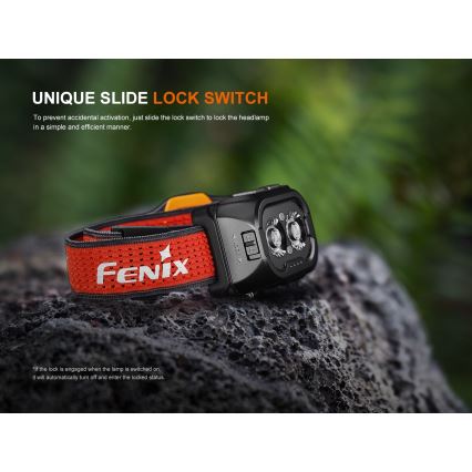 Fenix HL18RTV20BLC - Lampe frontale à intensité variable rechargeable LED/USB/3xAAA IP66 800 lm 160 h 1900 mAh noir/orange
