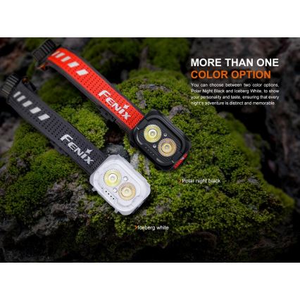 Fenix HL18RTV20BLC - Lampe frontale à intensité variable rechargeable LED/USB/3xAAA IP66 800 lm 160 h 1900 mAh noir/orange