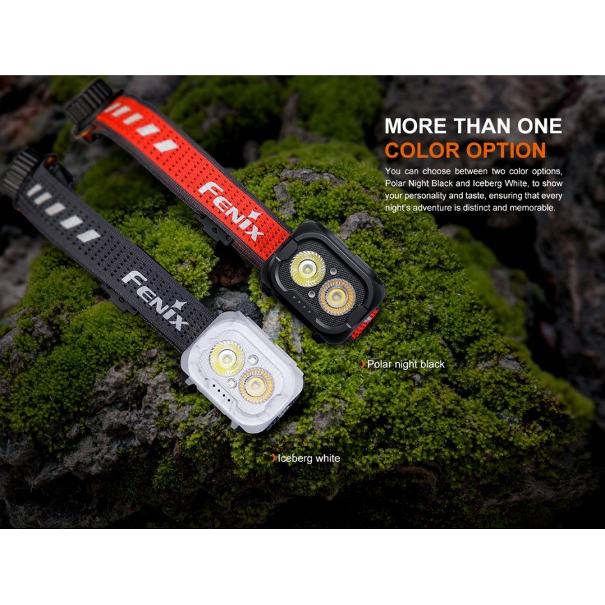 Fenix HL18RTV20BLC - Lampe frontale à intensité variable rechargeable LED/USB/3xAAA IP66 800 lm 160 h 1900 mAh noir/orange