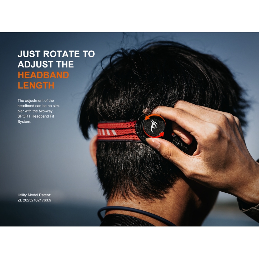 Fenix HL18RTV20BLC - Lampe frontale à intensité variable rechargeable LED/USB/3xAAA IP66 800 lm 160 h 1900 mAh noir/orange