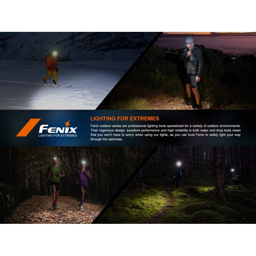 Fenix HL18RTV20BLC - Lampe frontale à intensité variable rechargeable LED/USB/3xAAA IP66 800 lm 160 h 1900 mAh noir/orange