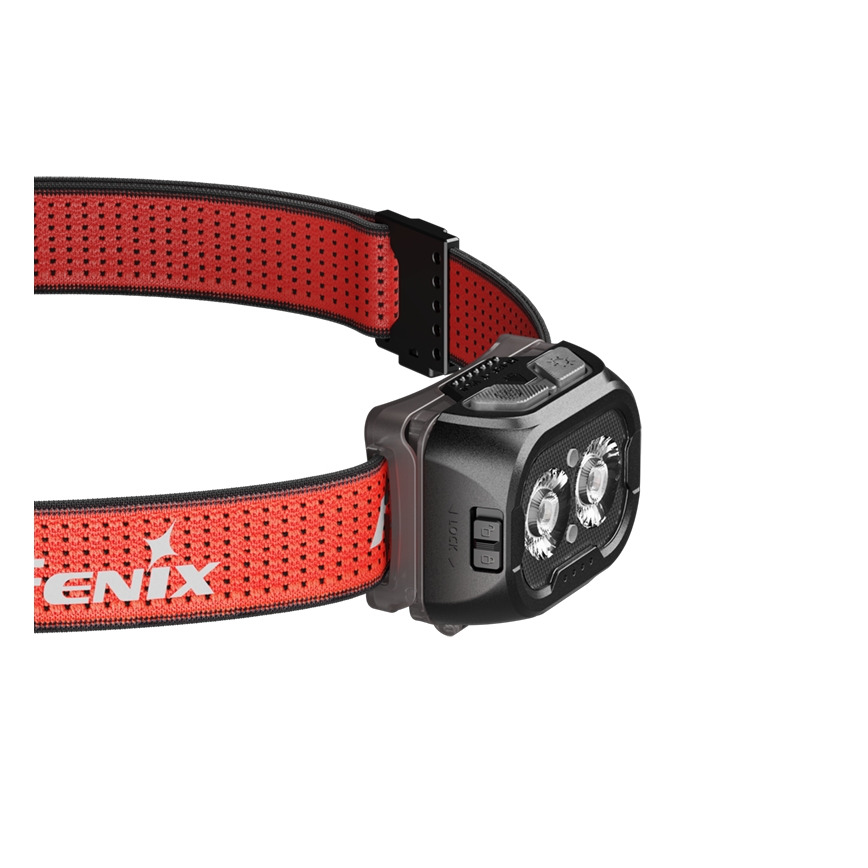 Fenix HL18RTV20BLC - Lampe frontale à intensité variable rechargeable LED/USB/3xAAA IP66 800 lm 160 h 1900 mAh noir/orange