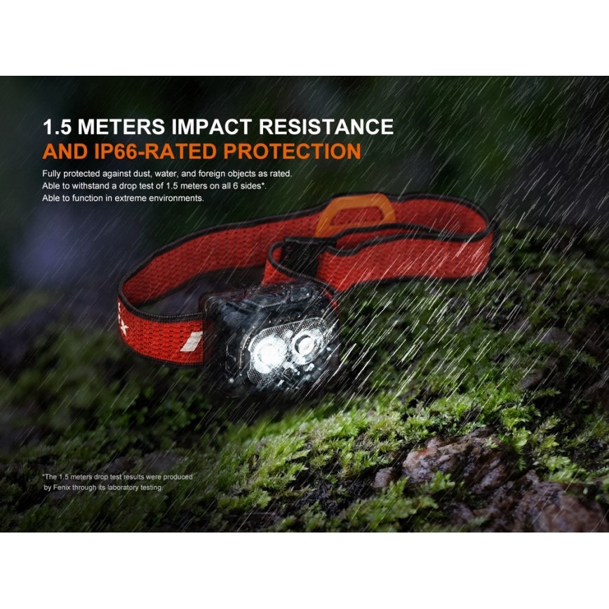 Fenix HL18RTV20BLC - LED Dimbaar oplaadbaar hoofdlamp LED/USB/3xAAA IP66 800 lm 160 h 1900 mAh zwart/oranje