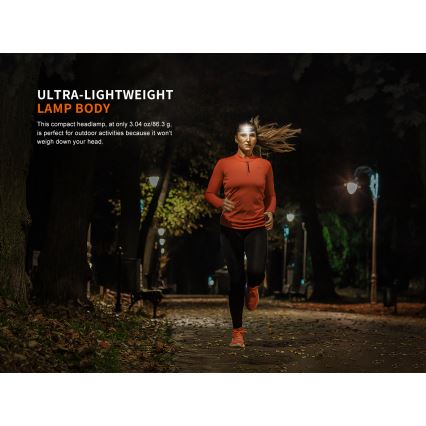 Fenix HM23V20 - Lampe frontale à intensité variable LED/1xAA IP68 300 lm 100 h