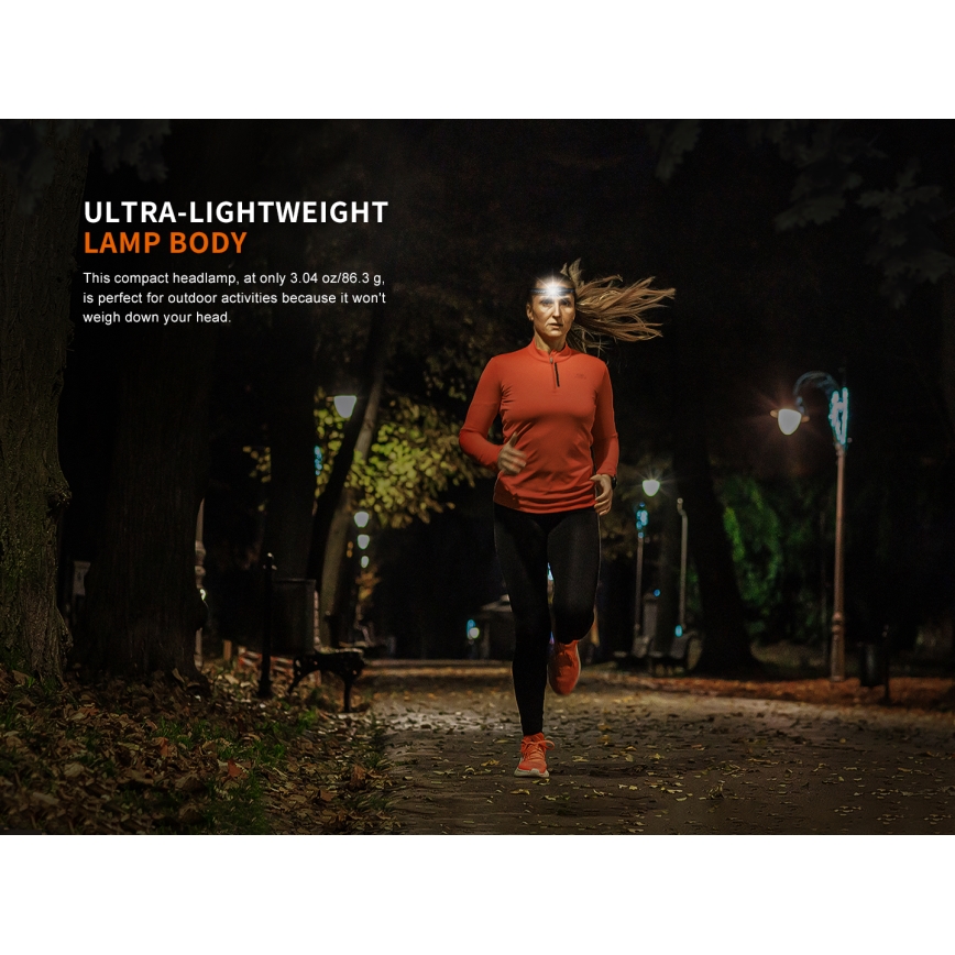 Fenix HM23V20 - Lampe frontale à intensité variable LED/1xAA IP68 300 lm 100 h