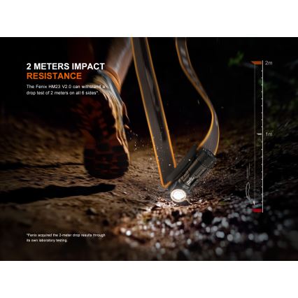Fenix HM23V20 - Lampe frontale à intensité variable LED/1xAA IP68 300 lm 100 h