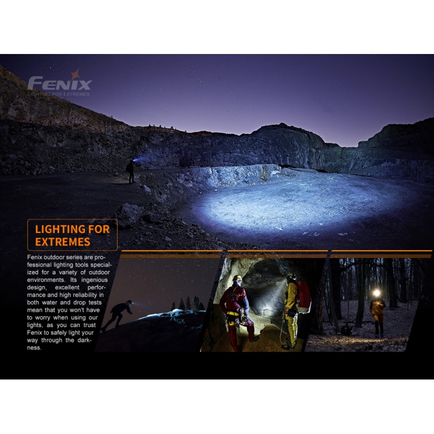 Fenix HM50RV20 - Lampe frontale rechargeable 3xLED/USB/1xCR123A IP68 700 brillant 120 h 700 mAh