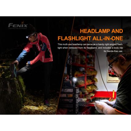 Fenix HM50RV20 - Lampe frontale rechargeable 3xLED/USB/1xCR123A IP68 700 brillant 120 h 700 mAh