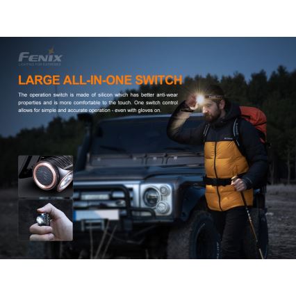 Fenix HM50RV20 - Lampe frontale rechargeable 3xLED/USB/1xCR123A IP68 700 brillant 120 h 700 mAh