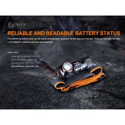 Fenix HM50RV20 - Lampe frontale rechargeable 3xLED/USB/1xCR123A IP68 700 brillant 120 h 700 mAh
