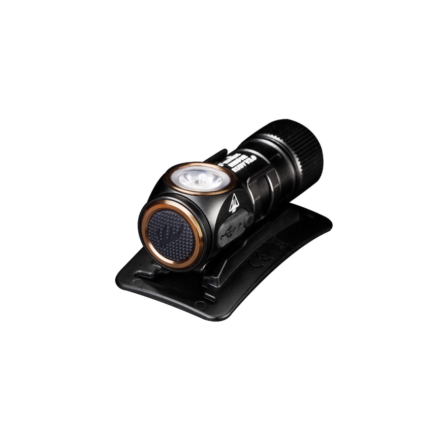 Fenix HM51RV30 - dimbare oplaadbare LED-hoofdlamp LED/USB/1xCR123A 950 mAh IP68 860 lm 125 h oranje
