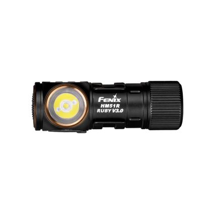 Fenix HM51RV30 - dimbare oplaadbare LED-hoofdlamp LED/USB/1xCR123A 950 mAh IP68 860 lm 125 h oranje
